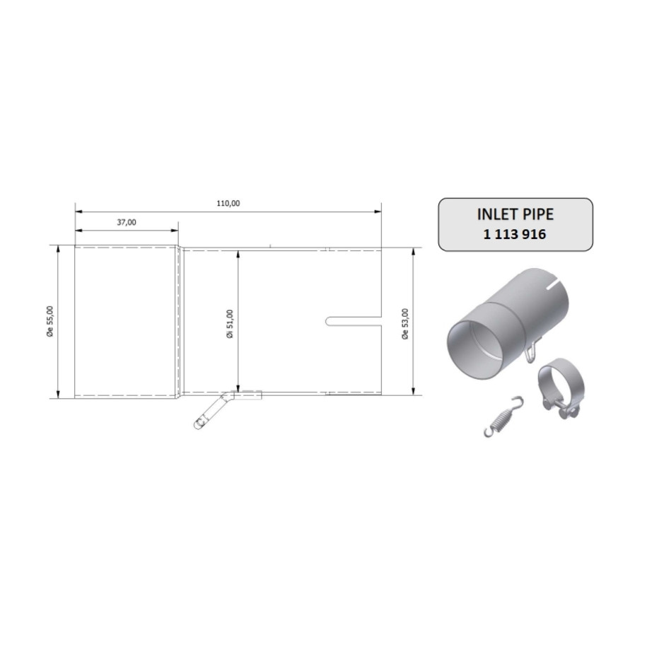 Tube de raccordement MIVV 55  51 mm