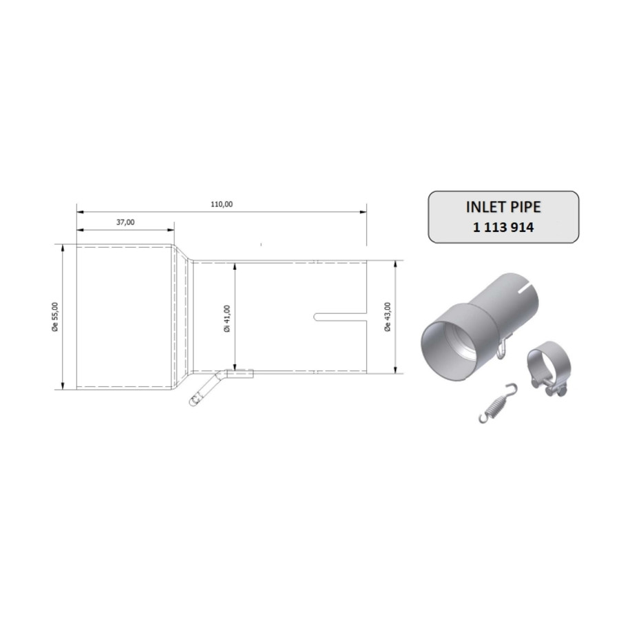 Tube de raccordement MIVV 55  41 mm