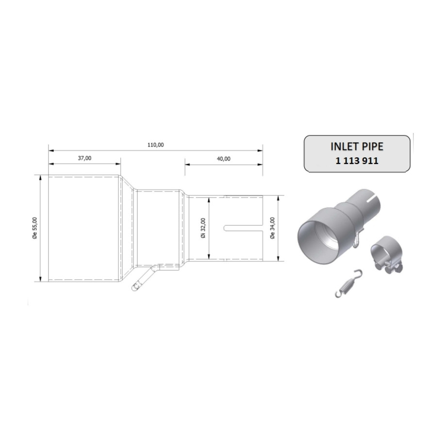 Tube de raccordement MIVV 55  32 mm