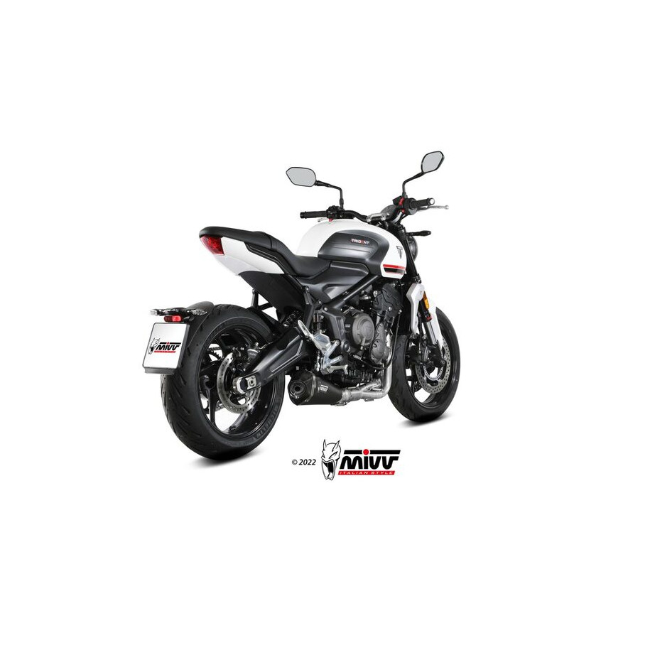 Ligne complète MIVV Delta Race Steel Black/carbone - Triumph Trident 660