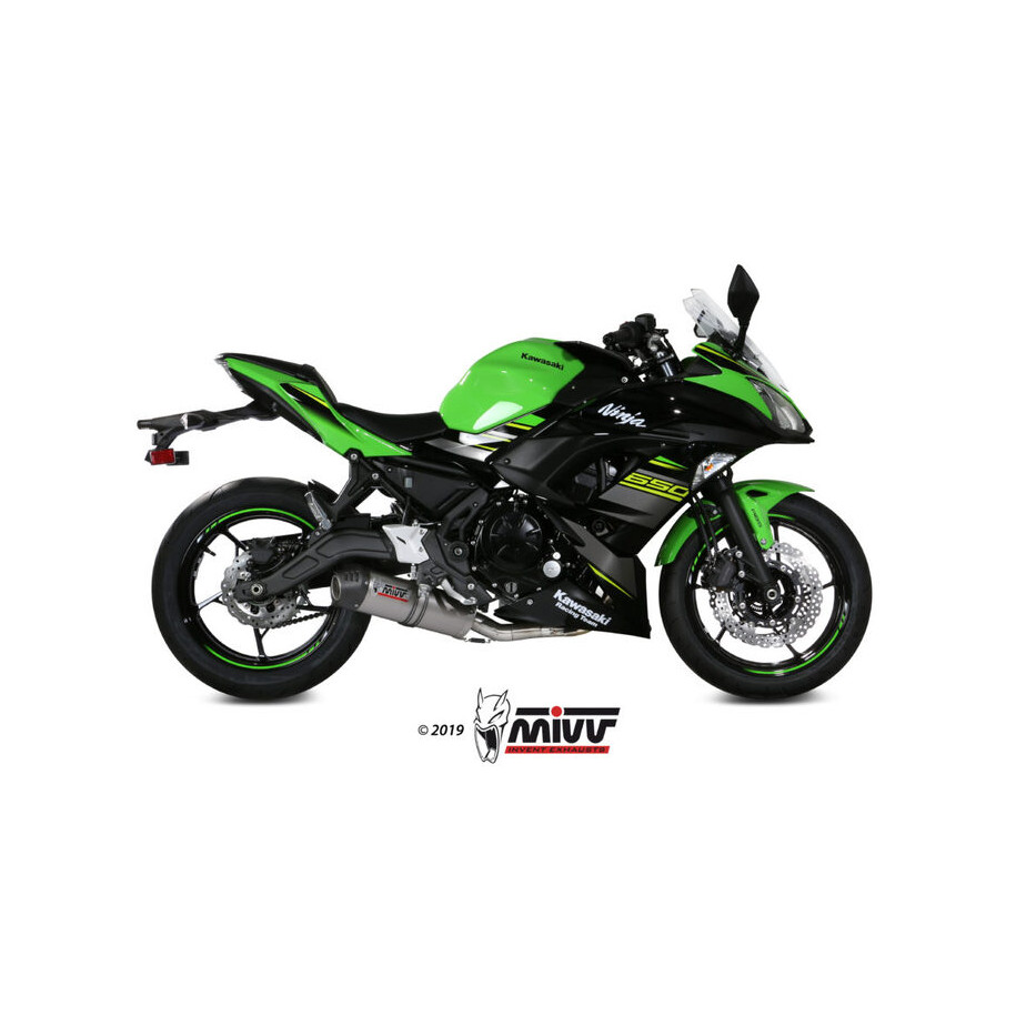 Ligne complète MIVV Oval titane/casquette carbone - Kawasaki Z650
