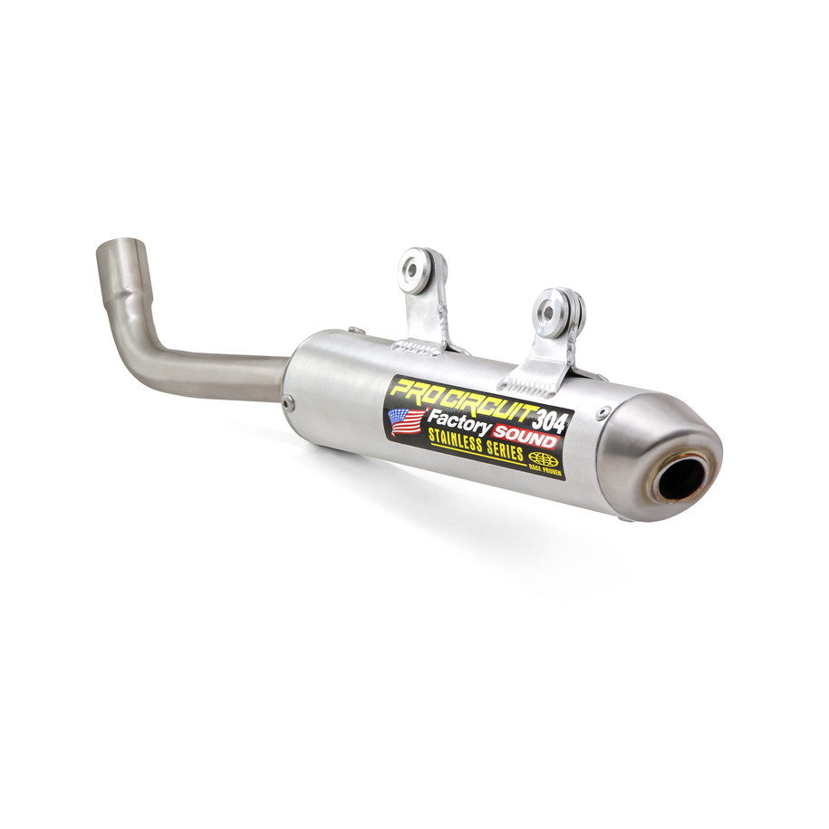 Silencieux PRO CIRCUIT 304 alu brossé/casquette inox Kawasaki KX 125