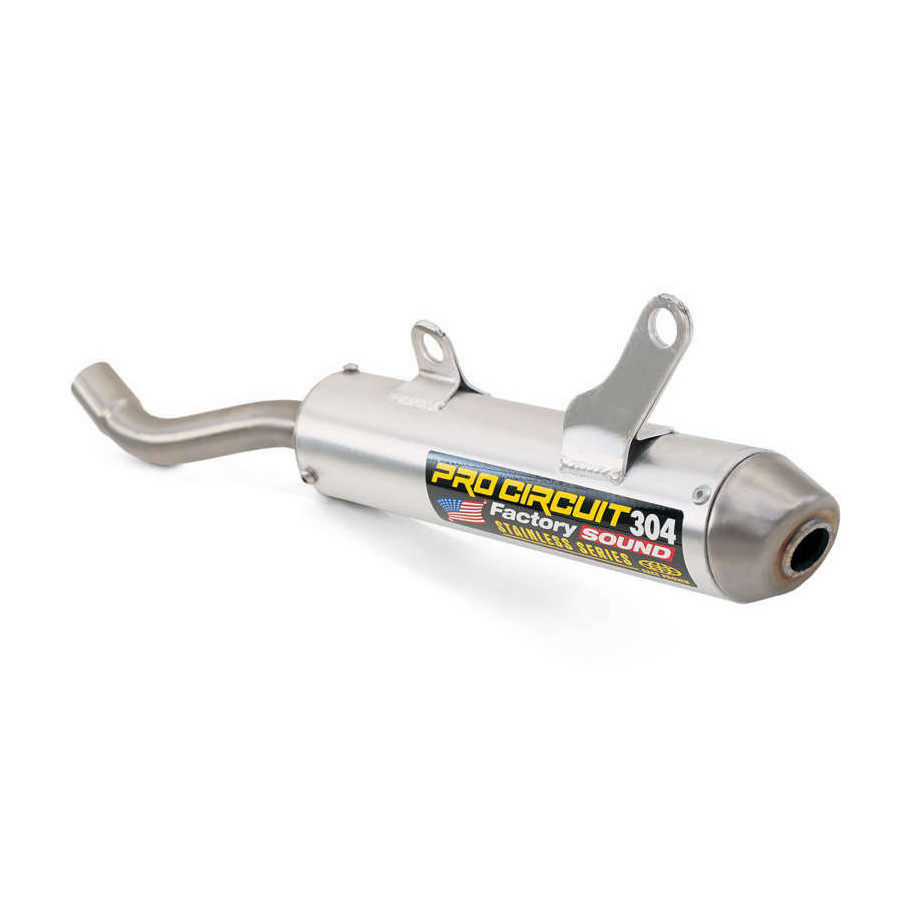 Silencieux PRO CIRCUIT 304 alu brossé/casquette inox Kawasaki KX125