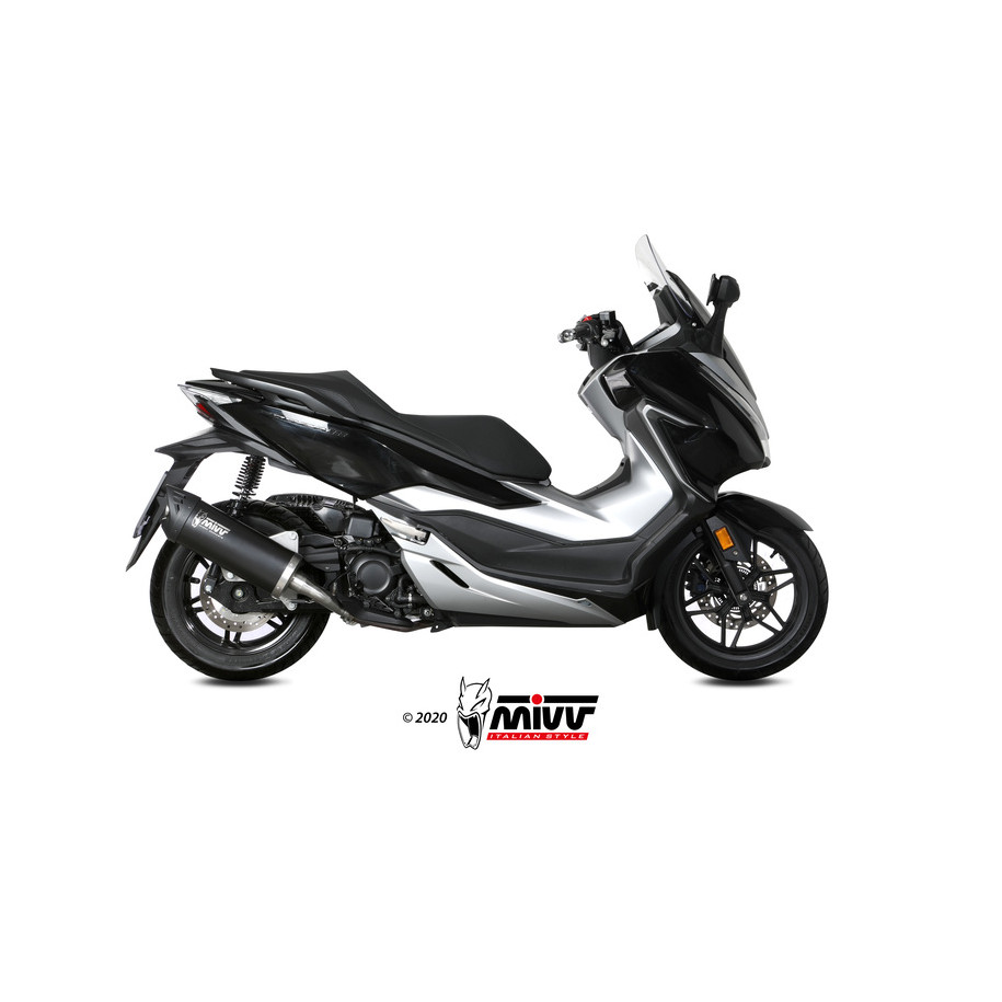 Silencieux MIVV Mover inox noir/casquette ABS noir Honda Forza 300