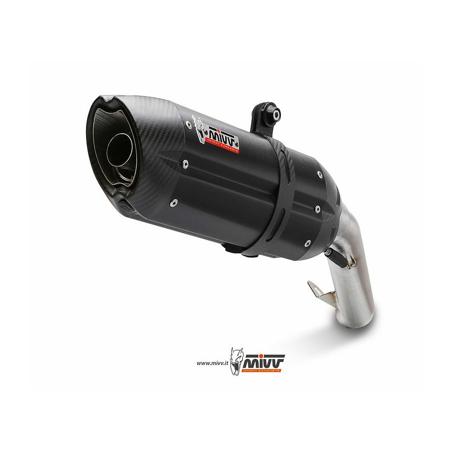 Silencieux double MIVV Suono inox brossé noir/casquette carbone Kawasaki Z1000