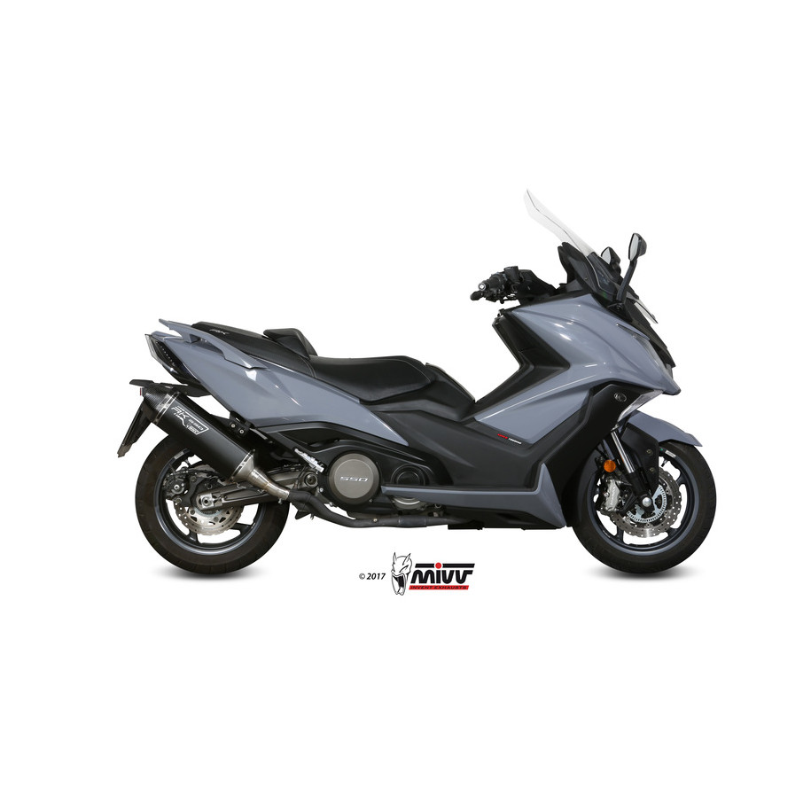 Silencieux MIVV Speed Edge Black inox noir/casquette carbone Kymco AK 550