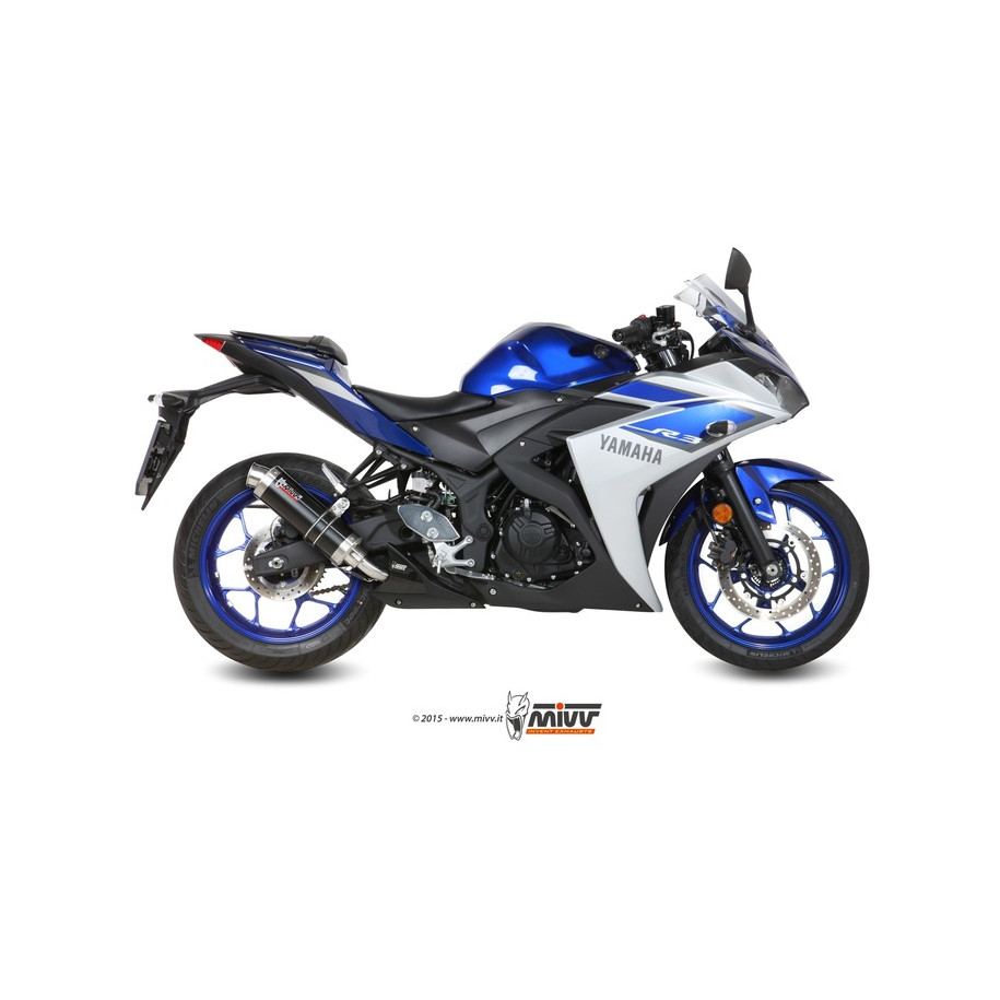Silencieux MIVV GP inox noir/casquette inox Yamaha YZF R3