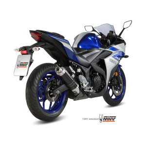 Silencieux MIVV GP inox noir/casquette inox Yamaha YZF R3