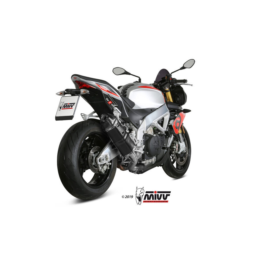 Silencieux MIVV Speed Edge inox noir/carbone - Aprilia Tuono V4 1100
