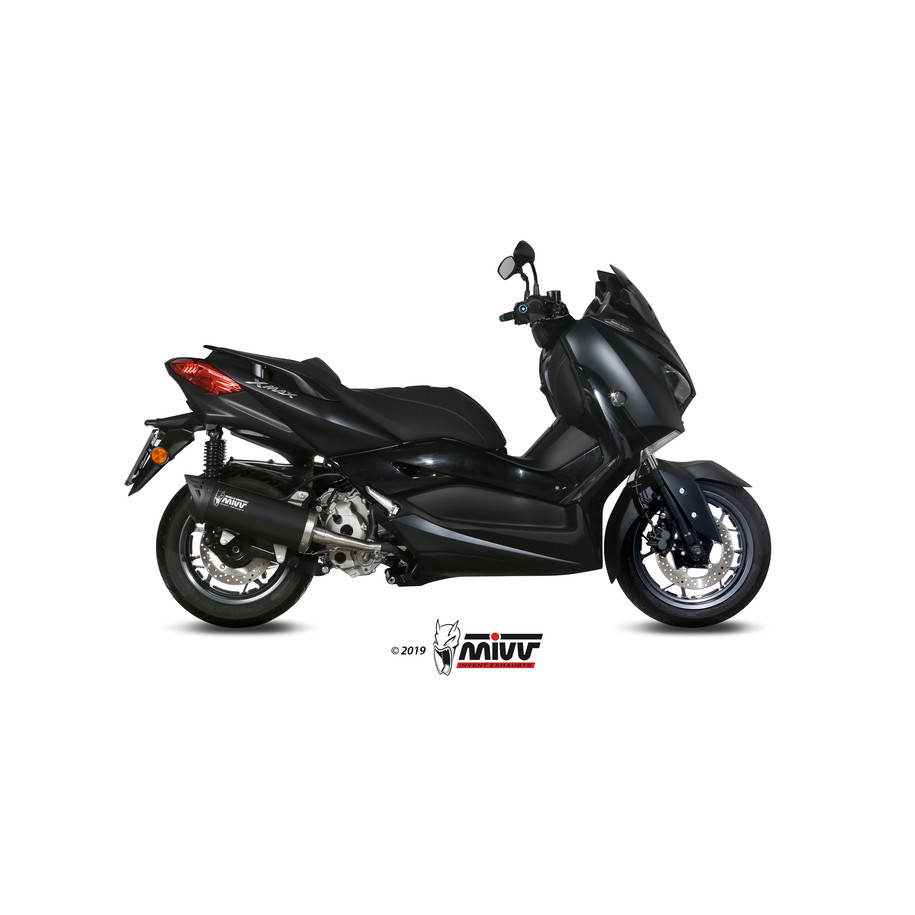 Silencieux MIVV Mover inox noir/casquette ABS noir Yamaha T-Max 300
