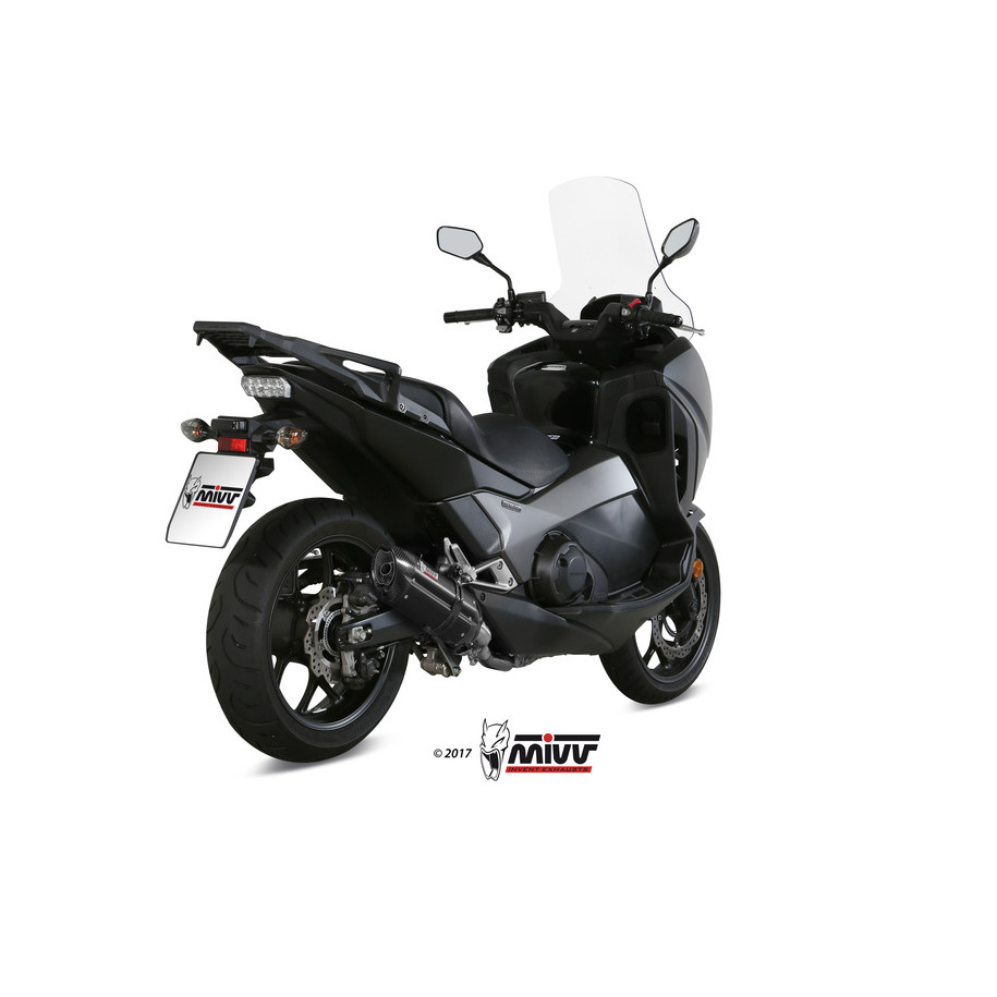 Silencieux MIVV Suono inox noir/casquette carbone Honda integra 750