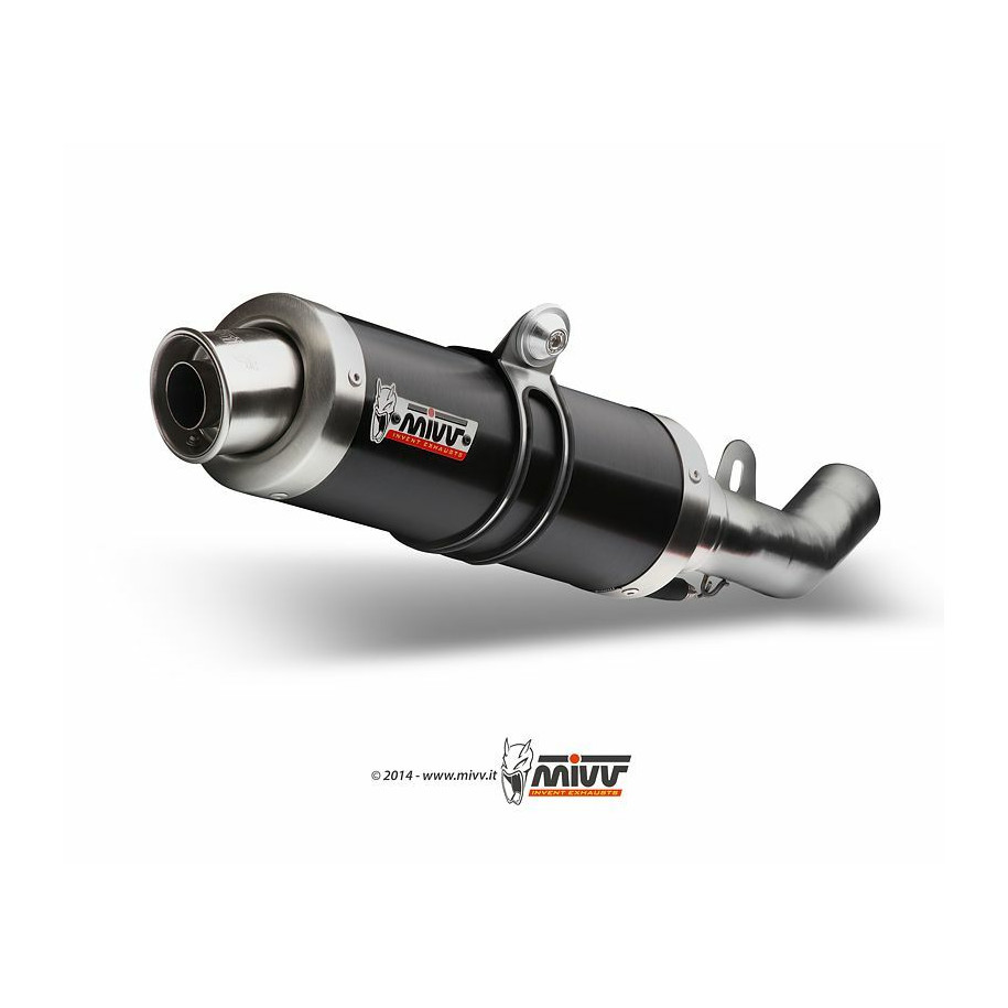 Silencieux double MIVV GP inox brossé noir Kawasaki Z1000