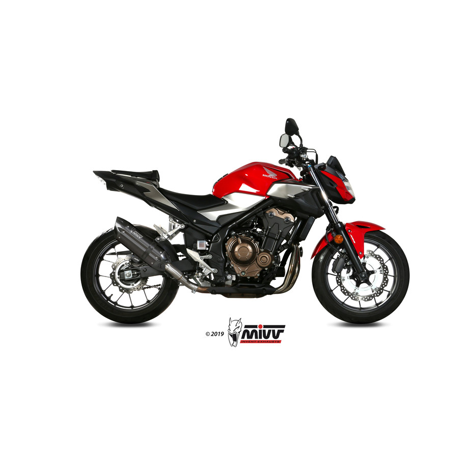 Silencieux MIVV Suono Steel Black/casquette carbone Honda CB500F