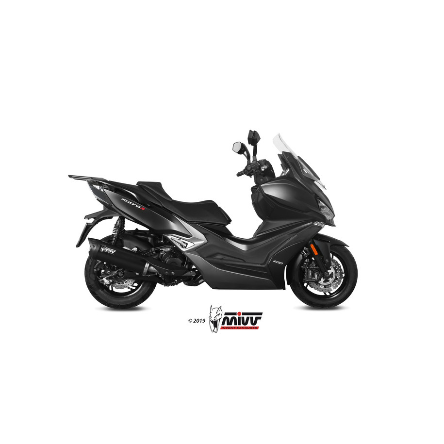 Silencieux MIVV Mover inox noir/casquette ABS noir Kymco Xciting 400I S