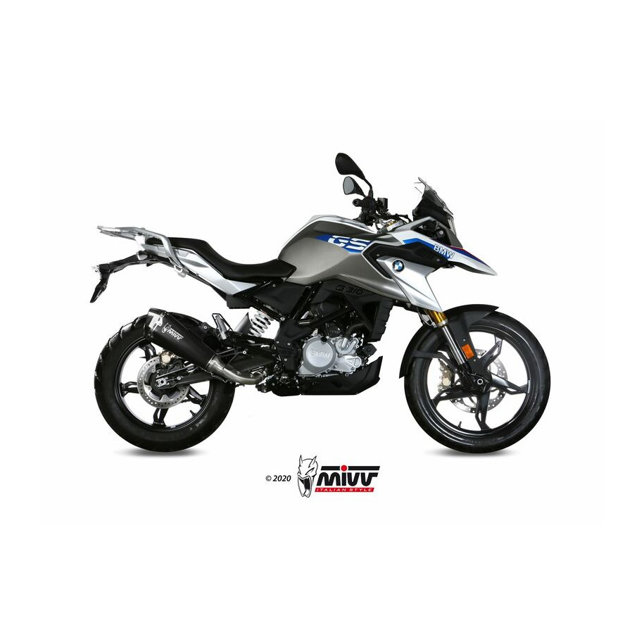 Silencieux MIVV Delta Race Steel Black/casquette carbone BMW G310GS