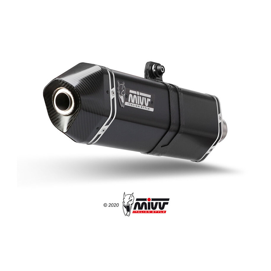 Silencieux MIVV Speed Edge inox noir brossé/casquette carbone - Harley Davidson Pan America