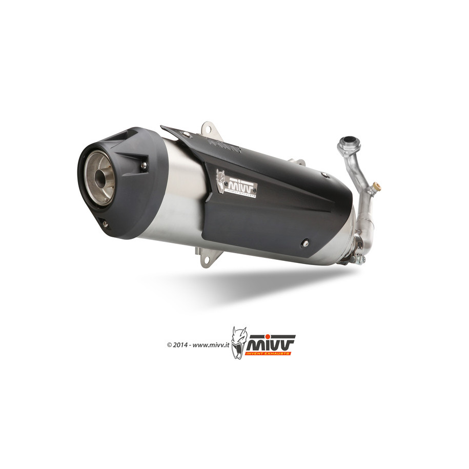 Silencieux MIVV Urban catalysé inox brossé/casquette ABS noir Yamaha X-MAX 400