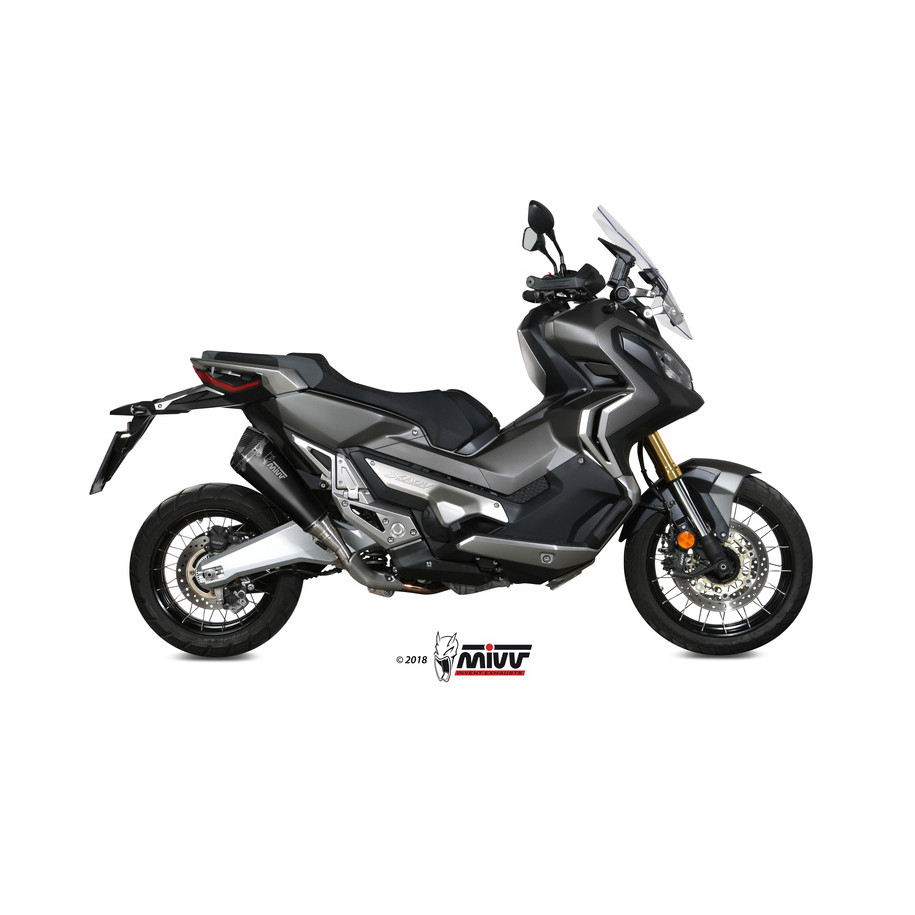 Silencieux MIVV Delta Race inox noir/casquette carbone Honda X-ADV 750