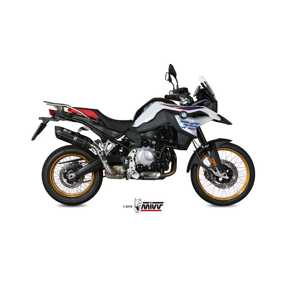 Silencieux MIVV Suono Steel Black/casquette carbone BMW F850GS