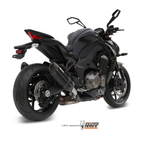 Silencieux double MIVV Suono inox brossé noir/casquette carbone Kawasaki Z1000