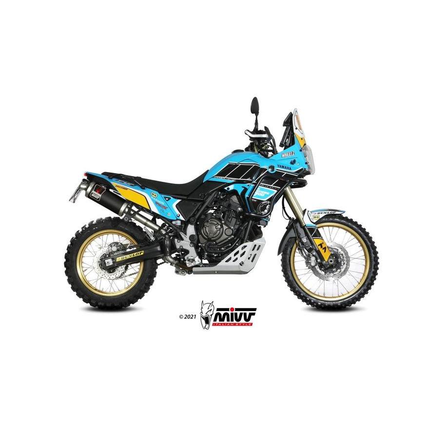 Silencieux MIVV Dakar Slip-On acier inoxydable noir - Yamaha Ténéré 700 19-22