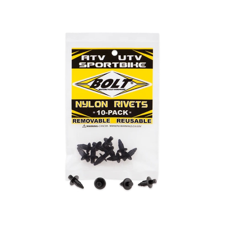 Rivets plastique M6 BOLT 10 pièces