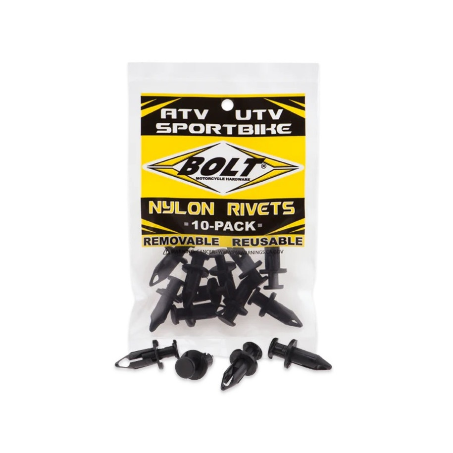 Rivets plastique M8 BOLT 10 pièces
