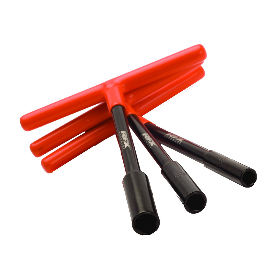 Jeu de clés en T RFX Pro (Noir/Orange) empreinte standard avec poignée en caoutchouc  - 8mm/10mm/13mm pour KTM et Husqvarna