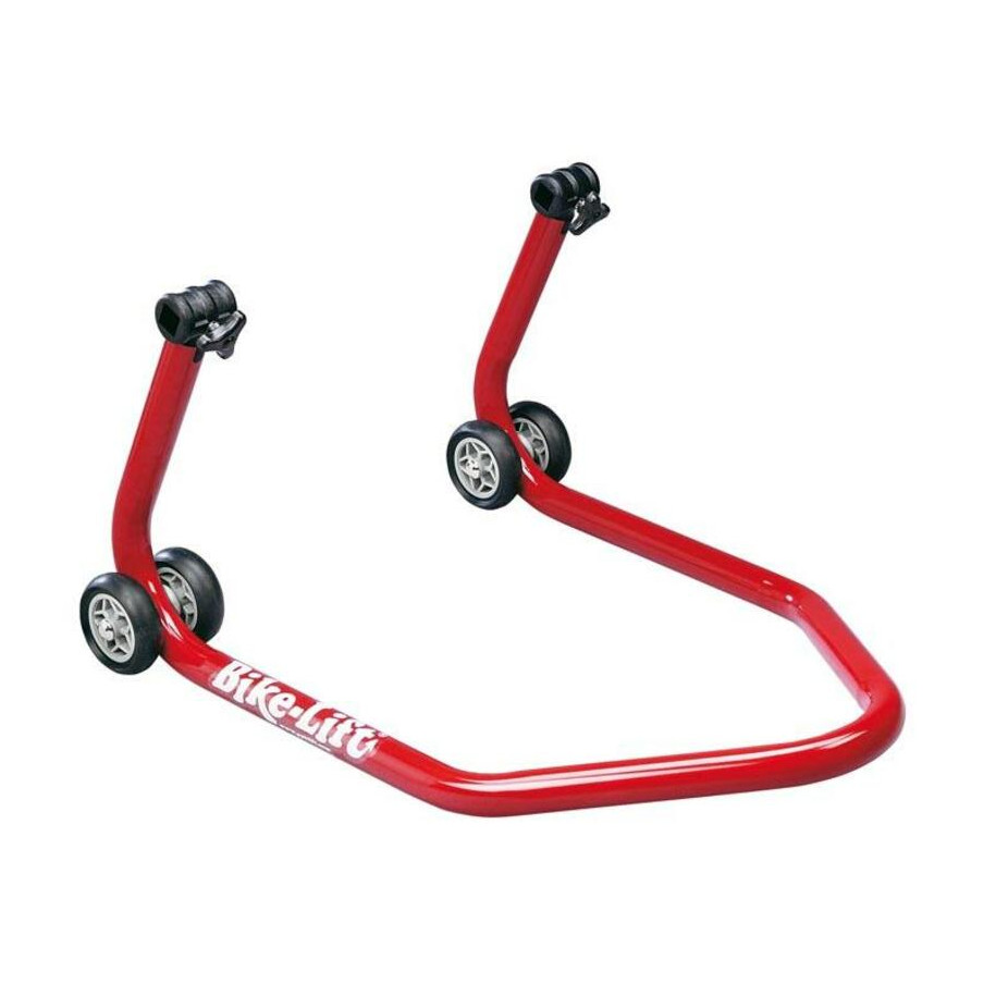 Béquille de stand arrière universelle BIKE LIFT rouge avec supports caoutchouc en "L"- RS-17