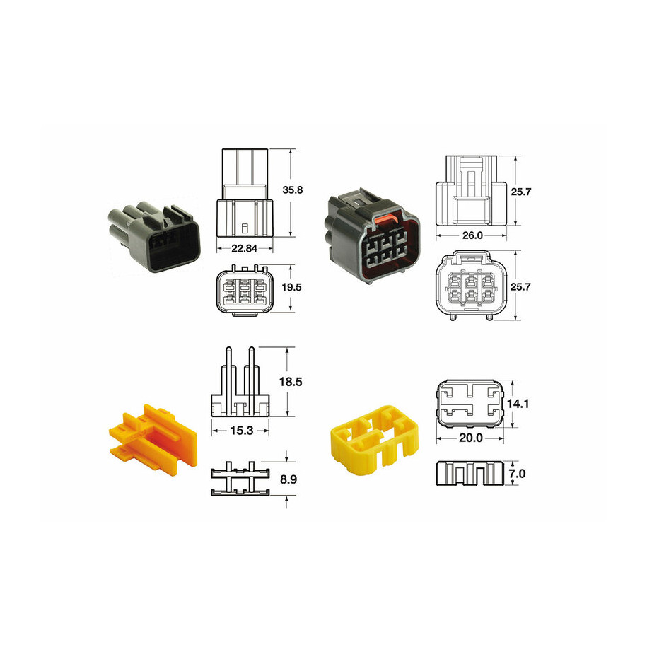 Jeu de connectiques 6 voies Série 090 FRKW BIHR type origine - 5 jeux complets