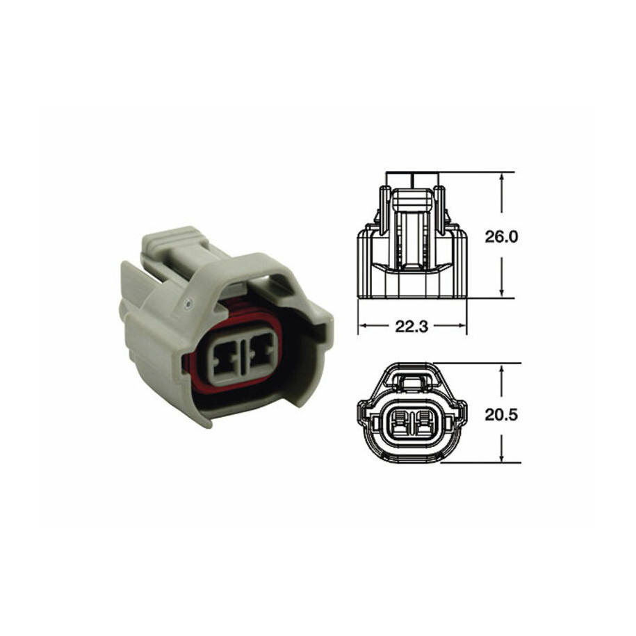 Connectique femelle série 090 SMTO BIHR type origine 2 voies gris - 5 pcs