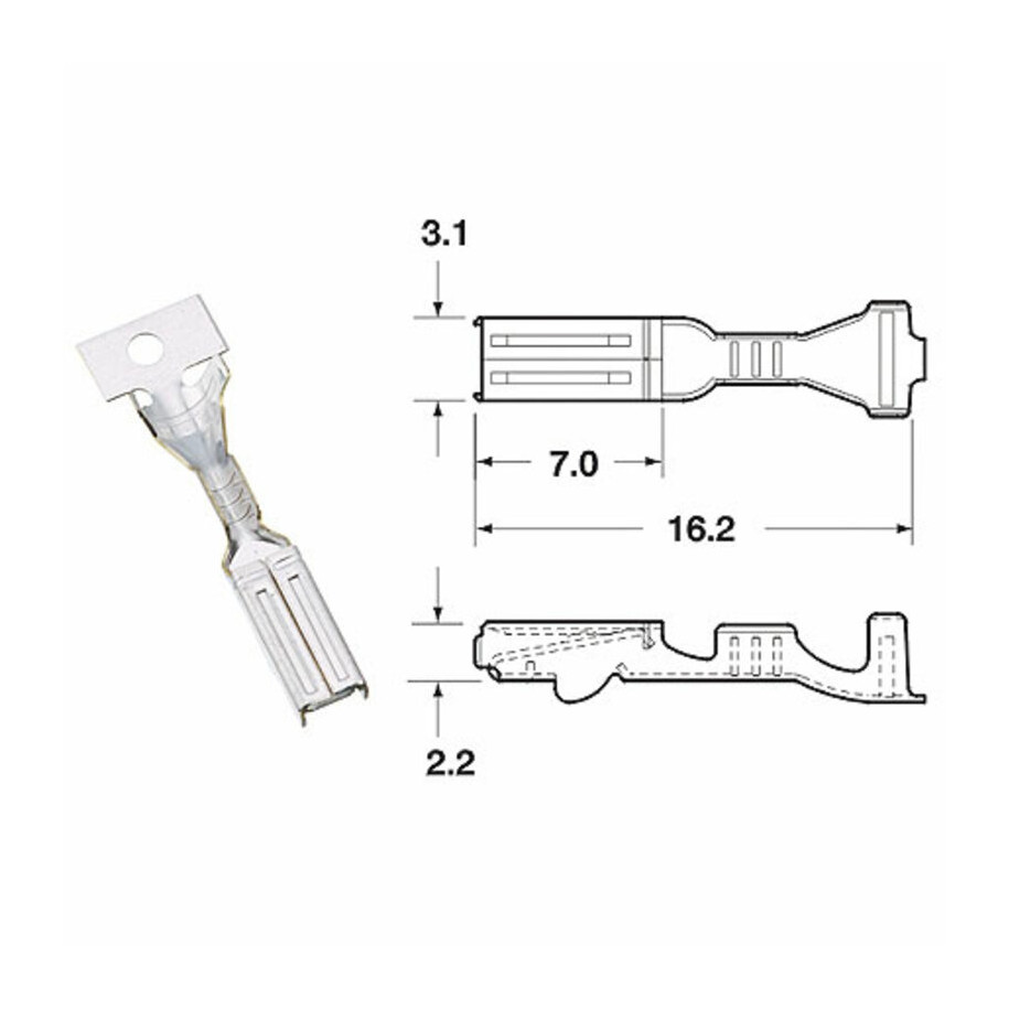 Cosse femelle série 090 FRKW BIHR Ø0,5mm²/0,85mm²