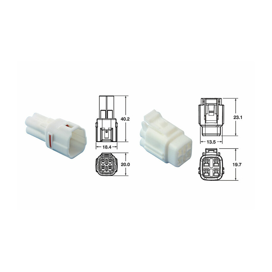 Jeu de connectiques 4 voies série 090 SMTO BIHR type origine Ø0,58mm²/1,25mm² - 5 jeux complets