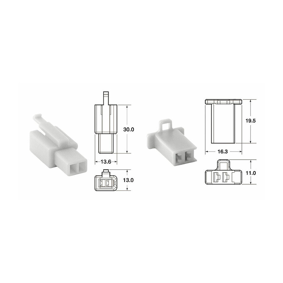 Jeu de connectiques 2 voies 110 ML BIHR type origine Ø0,5mm²/0,85mm² - 5 jeux complets