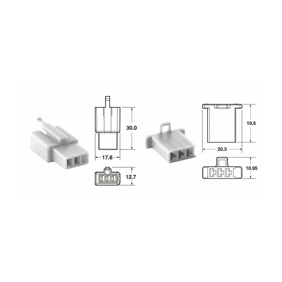 Jeu de connectiques 3 voies 110 ML BIHR type origine Ø0,5mm²/0,85mm² - 5 jeux complets