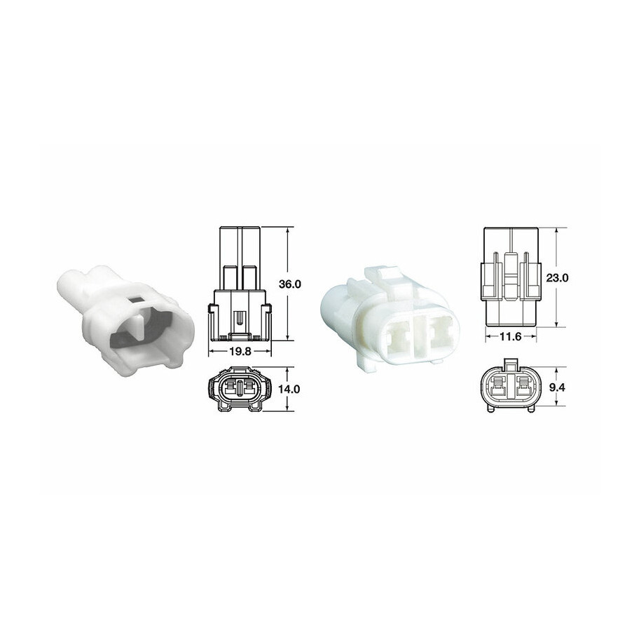Jeu de connectiques 2 voies série 090 SMTO BIHR type origine Ø0,85mm²/1,25mm² - 5 jeux complets
