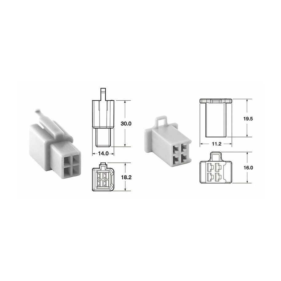 Jeu de connectiques 4 voies 110 ML BIHR type origine Ø0,5mm²/0,85mm² - 5 jeux complets