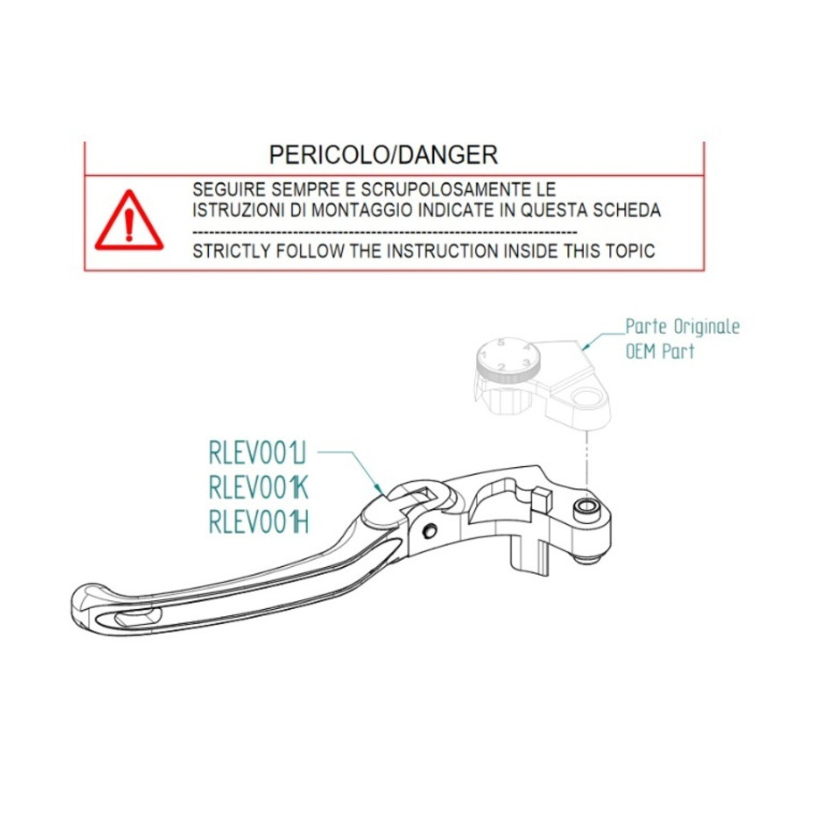 Kit de leviers repliables et réglables LIGHTECH - Type J