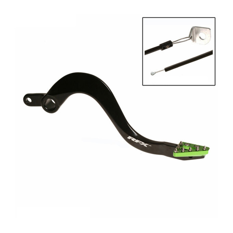 Pédale de frein arrière RFX Pro ST (Noir/Vert) - Kawasaki KXF450