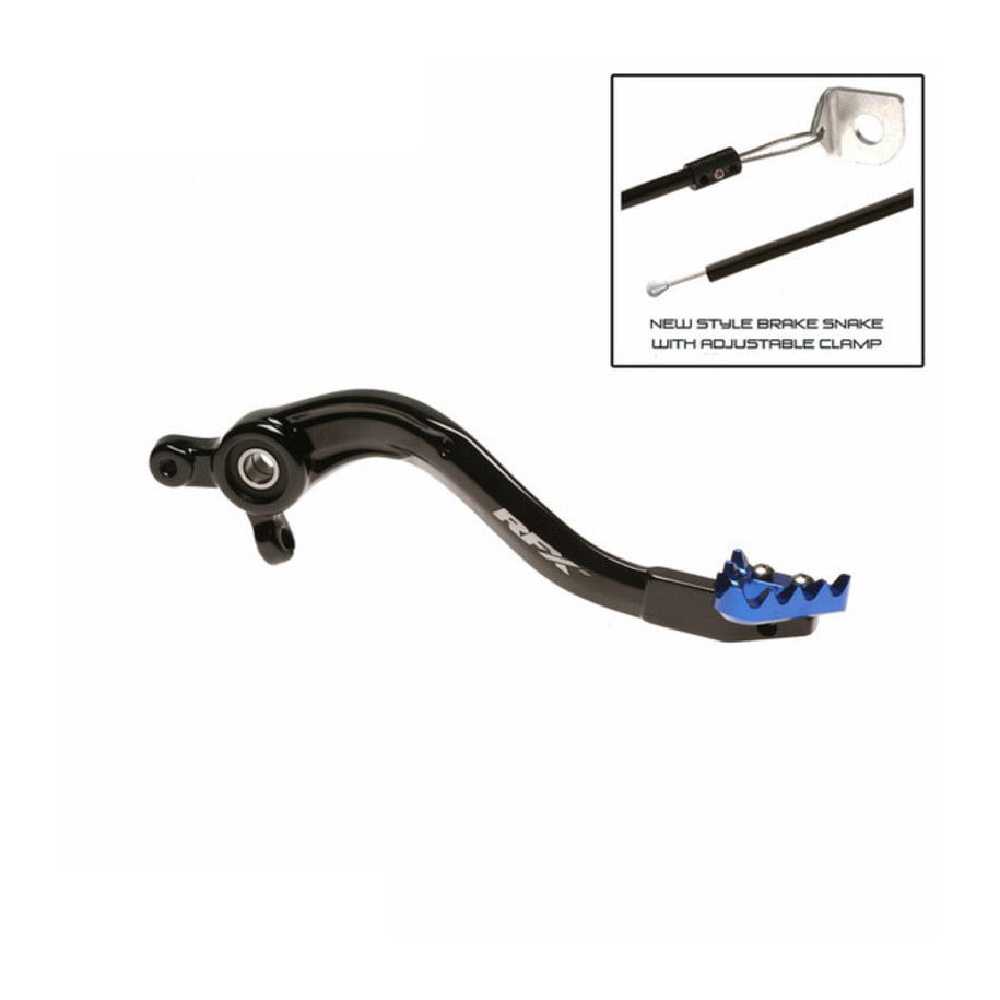 Pédale de frein arrière RFX Pro ST anodisé dur noir/bleu
