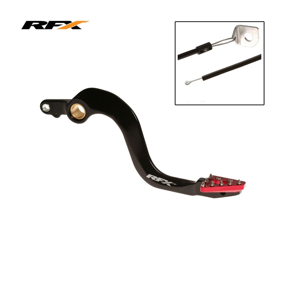 Pédale de frein arrière RFX Pro ST (Anodisé dur noir/rouge) - Honda CR250