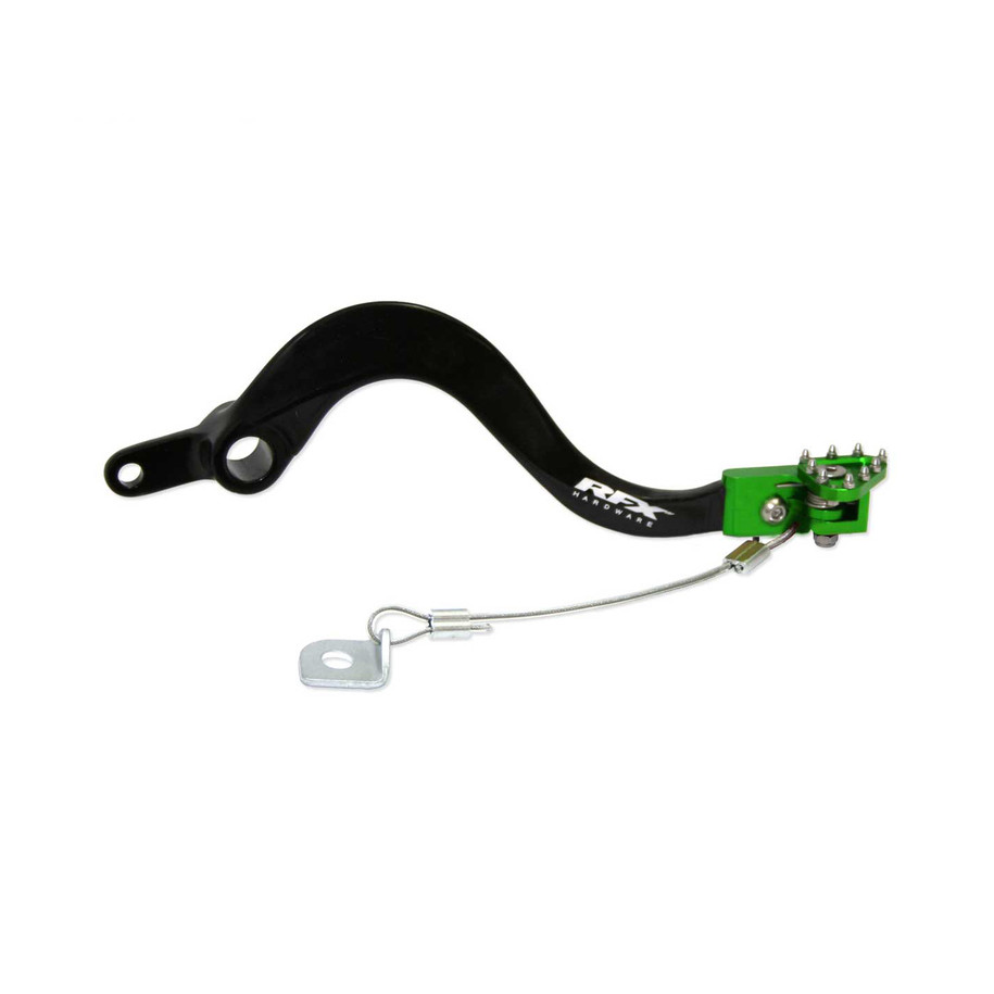 Pédale de frein arrière RFX Pro FT (Noir/Vert) - Kawasaki KXF250