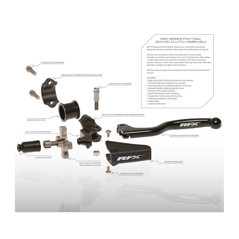 Ensemble de boulons de remplacement pour kit d'embrayage RFX Pro (4Pcs) (boulon et écrou de pivot + boulons de support)