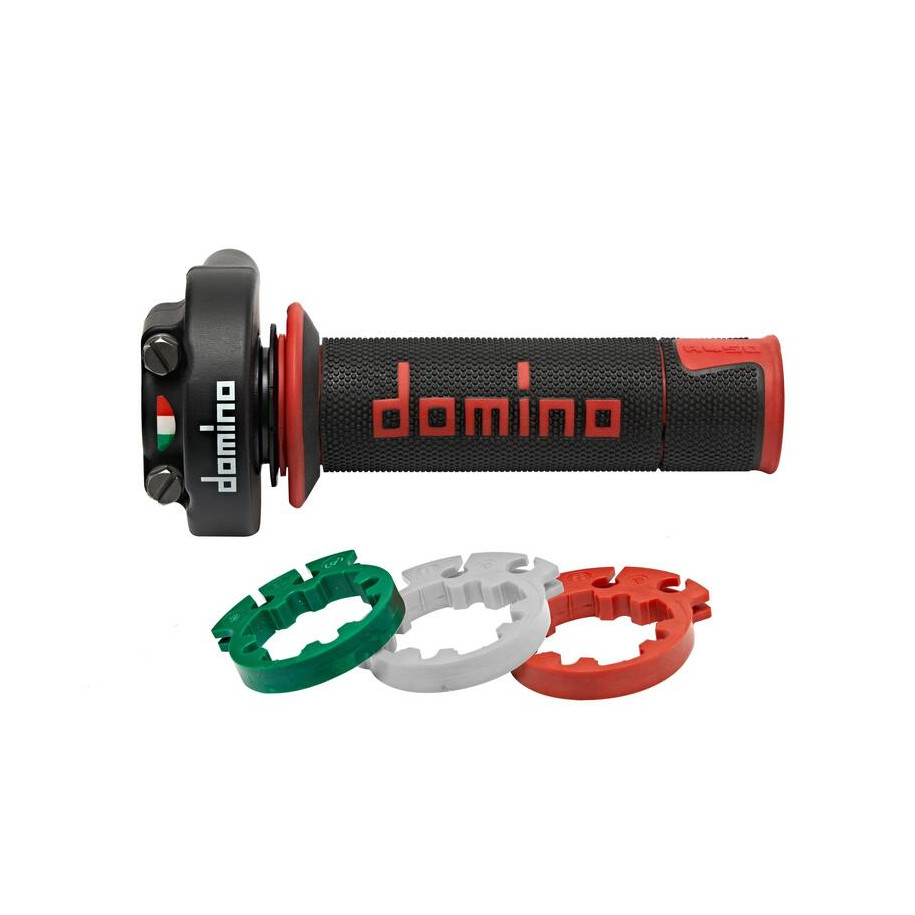 Poignée de gaz DOMINO XM2 Racing avec revêtements A450 - noir/rouge