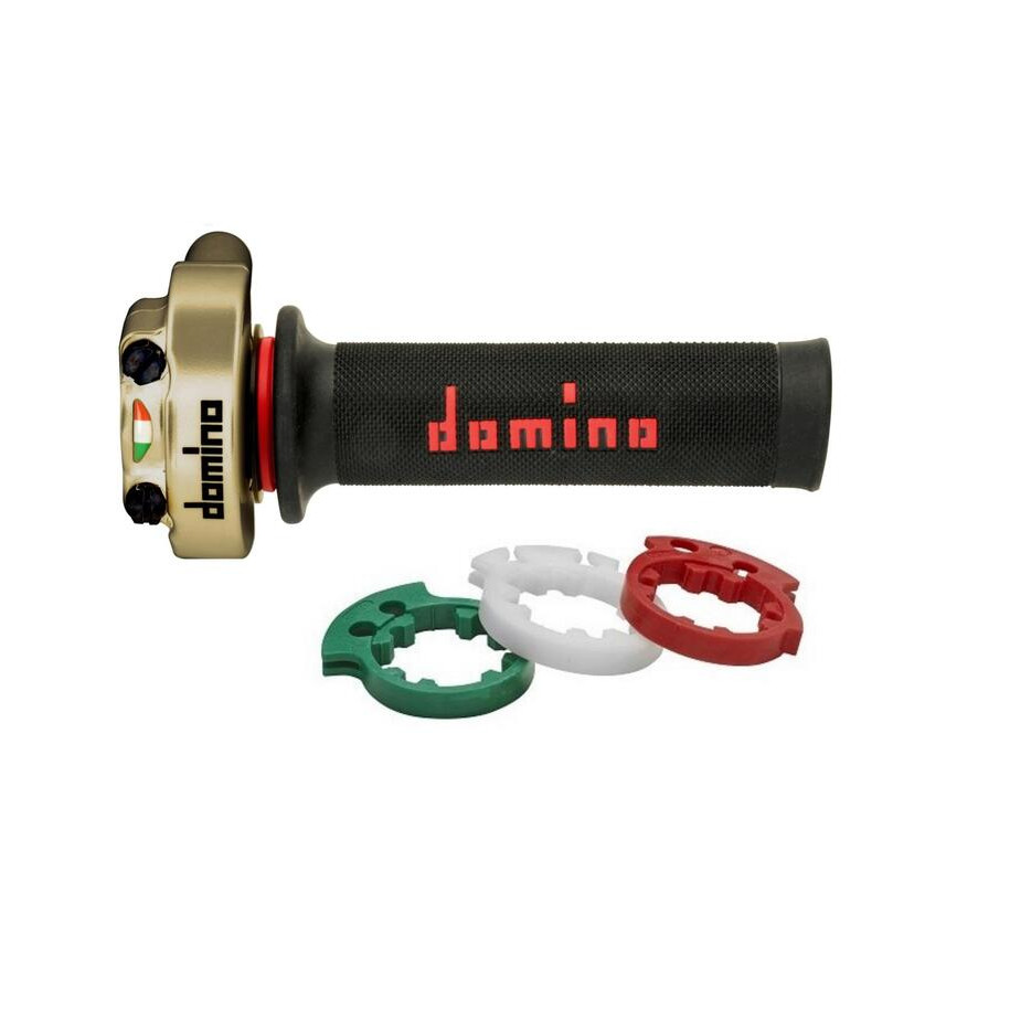 Poignée de gaz DOMINO XM2 Racing avec revêtements A450 - or/noir
