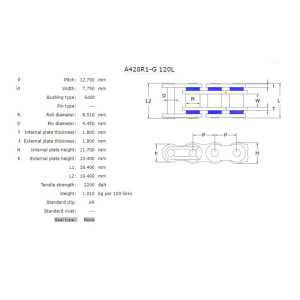 Chaîne de transmission AFAM A428R1G 428