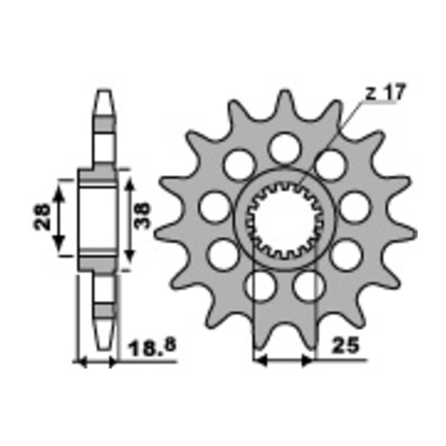 Pignon PBR acier standard 2078M - 525