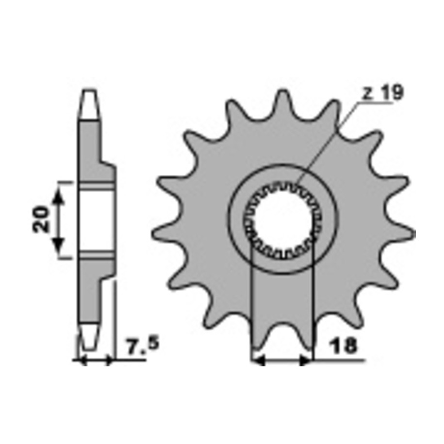Pignon PBR acier standard 340 - 520