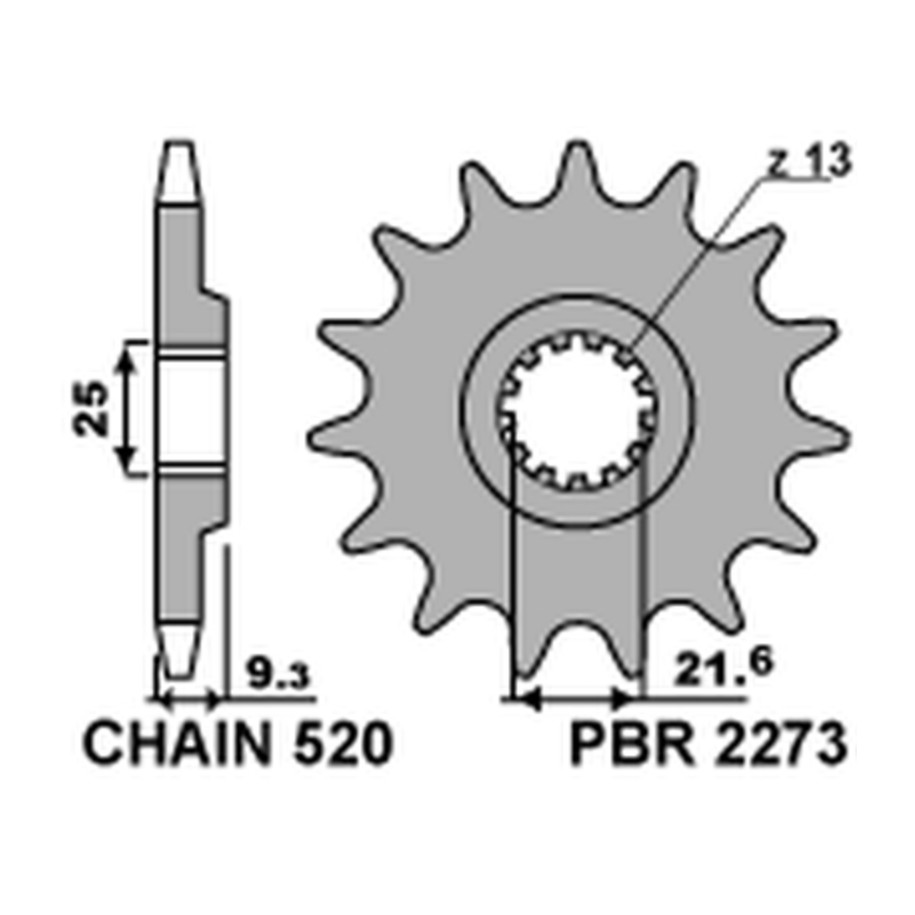 Pignon PBR acier standard 2273 - 520