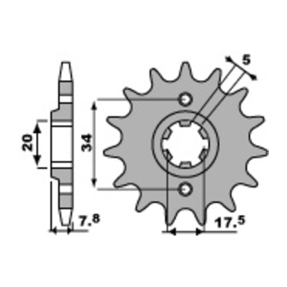 Pignon PBR acier standard 279 - 520